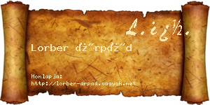 Lorber Árpád névjegykártya
