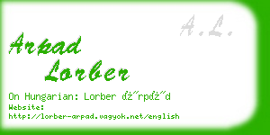 arpad lorber business card
